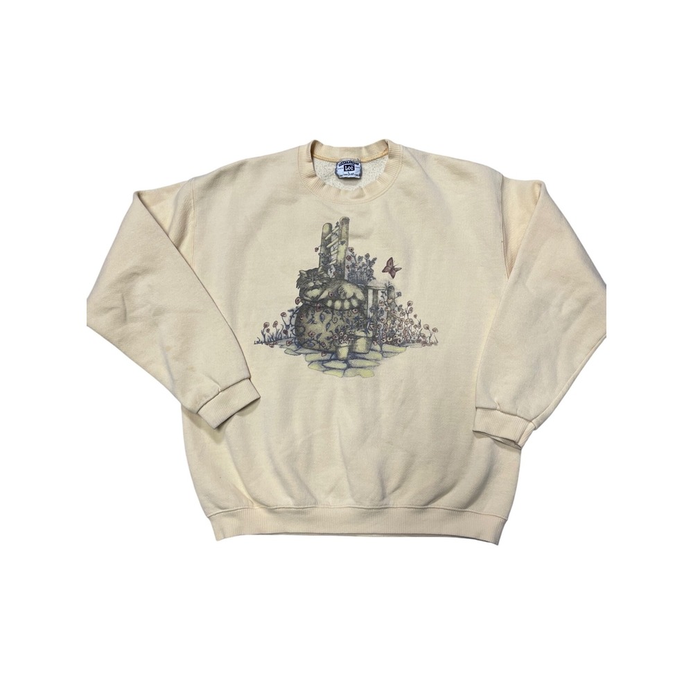 Vintage 90s Lee Heavyweight Cat‎ & Garden Sweatshirt – Size L